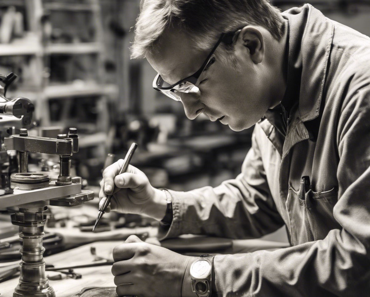 A Discount Trophies engraver finishing a custom award