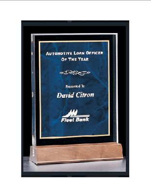 Acrylic Award with a Sapphire Marble Center