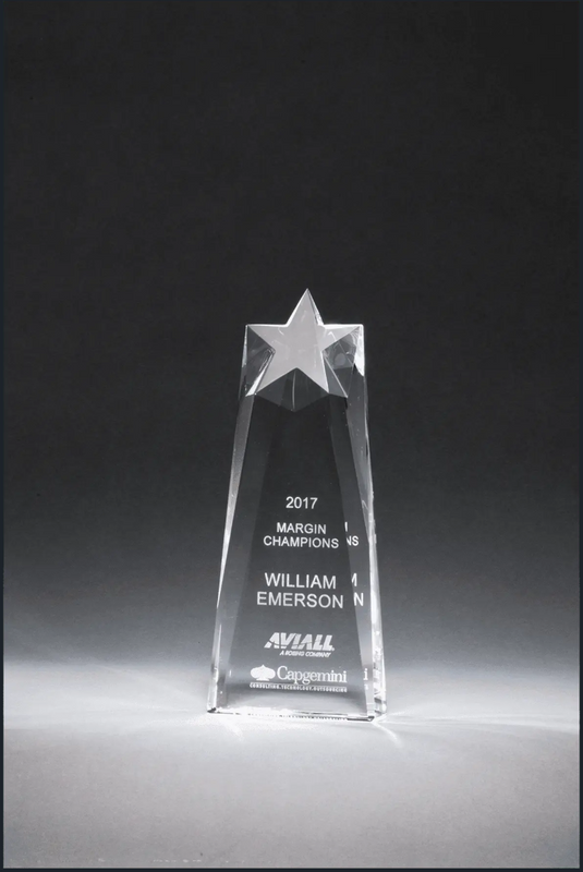 Star Trophy Carved from a Block of Crystal