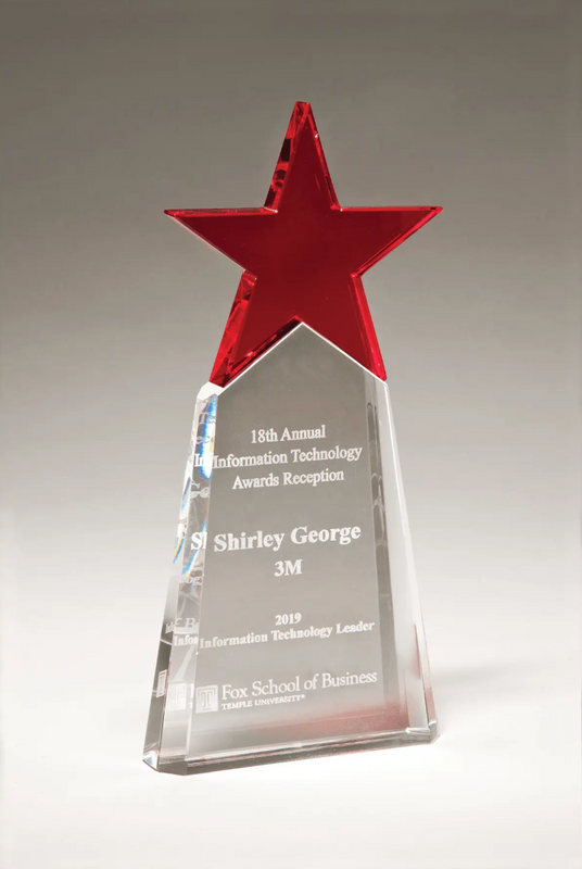 Colored Star on Crystal Base