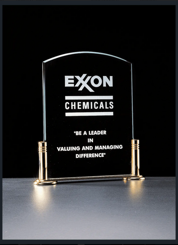 Jade Acrylic Award on Gold-Plated Solid Brass Base