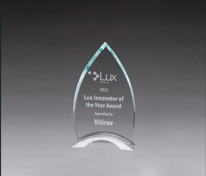 Flame Series Clear Glass with Brushed Silver Base