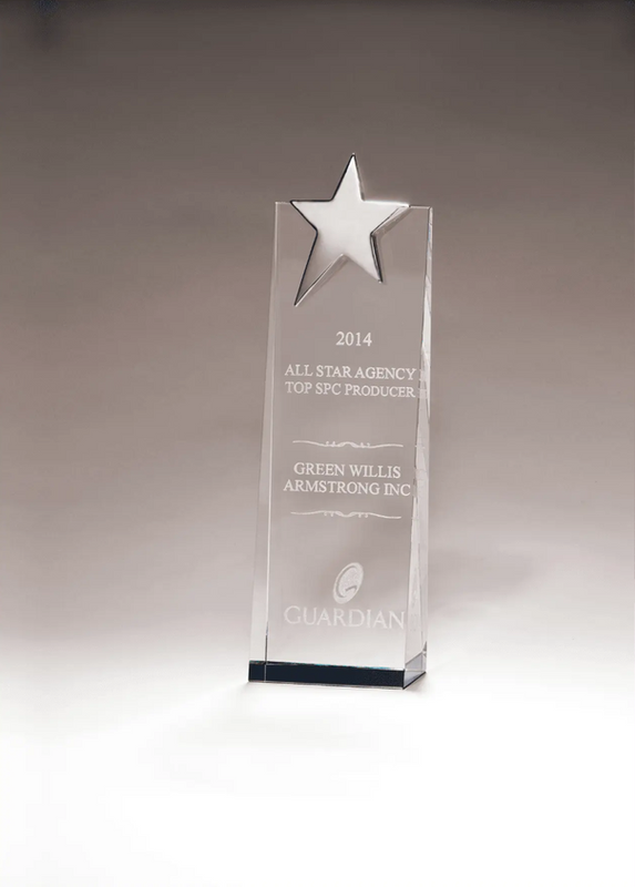 Silver Star with Prism Effect