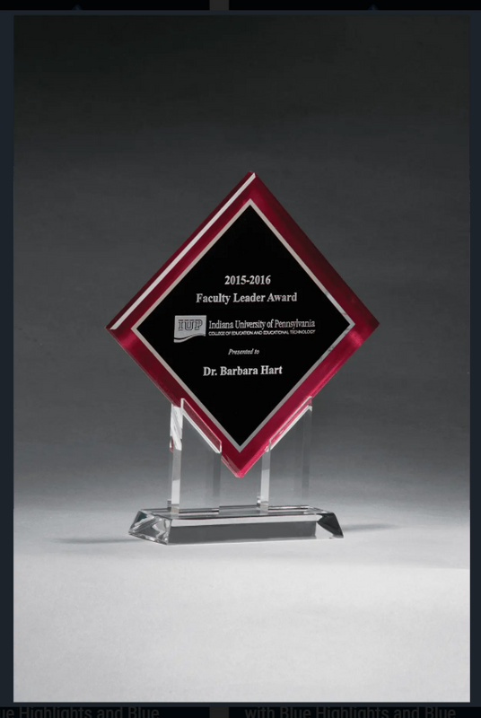 Red Bordered Silver Mirror Highlighted Diamond Award