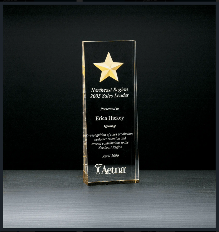 Constellation Acrylic Award - with Etched Gold Star