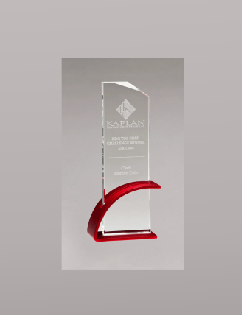 Contemporary Clear Glass with Arched Base and Metallic Finish