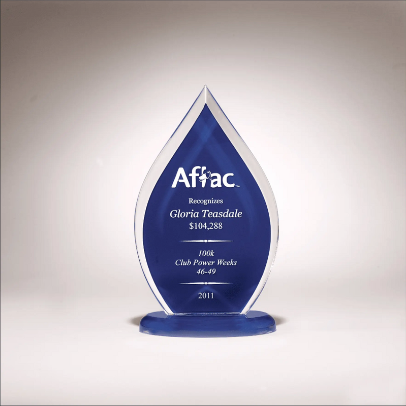 Flame Series Acrylic Award - Blue