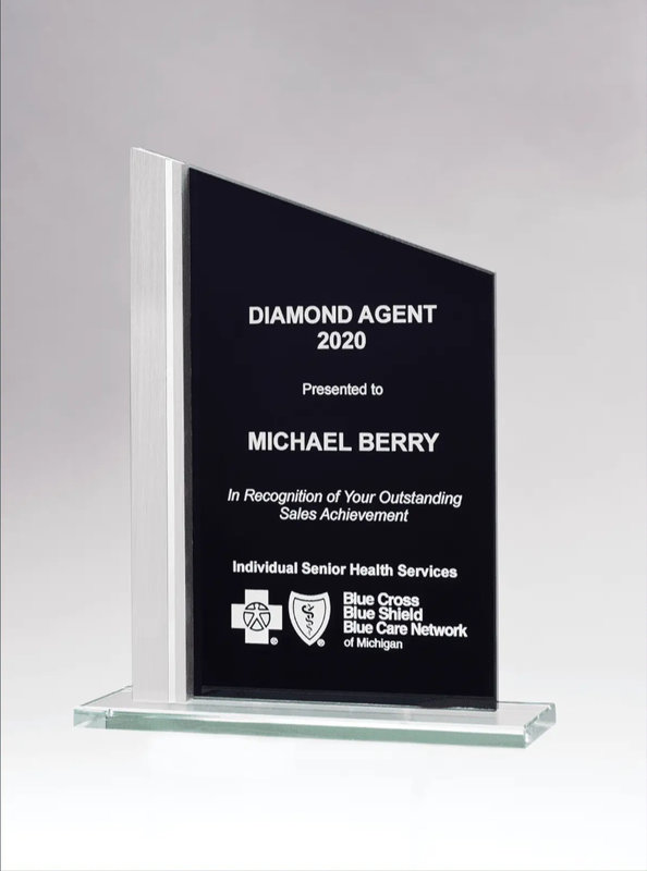 Zenith Black Silk Screened Glass Award