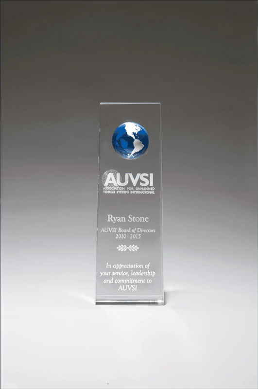 Crystal Award with Blue Globe