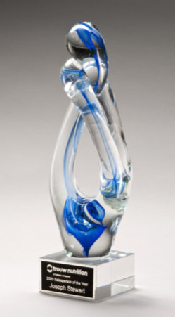 Contemporary Art Glass with Blue Accent