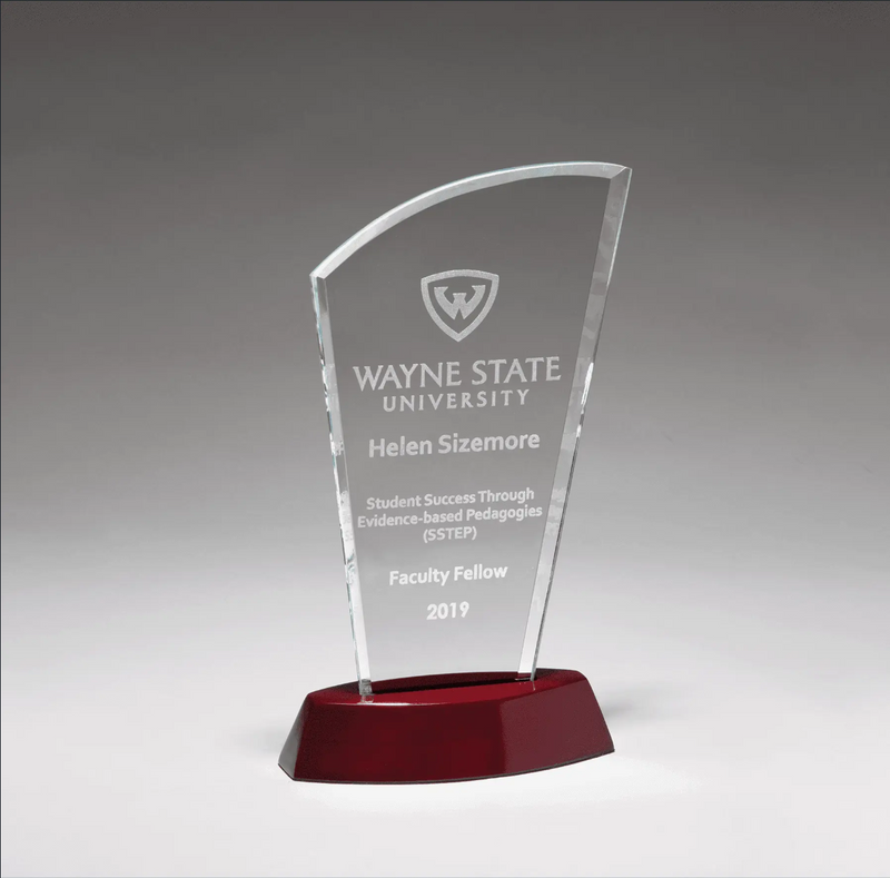 Sail-Shaped Award with Rosewood Base