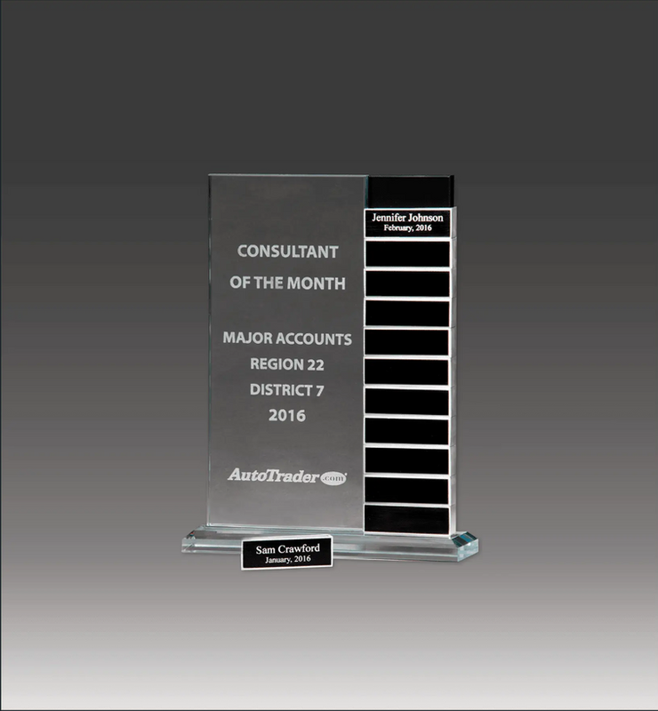 Jade Glass Award with 12 Individual Blocks