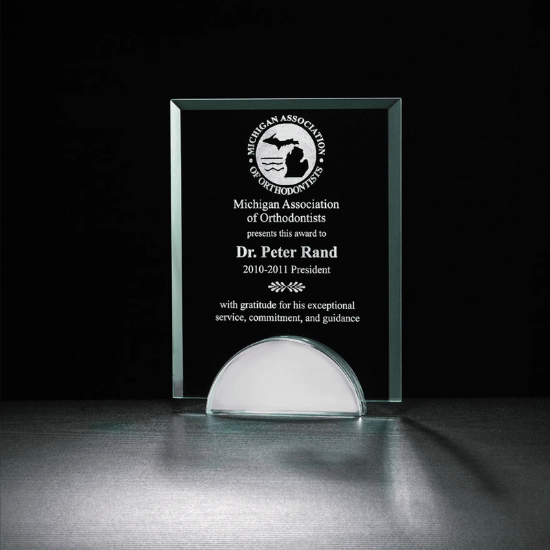 Apex Series Glass Award with Mirror Base