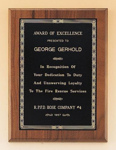 Walnut Plaque with Brass Engraving Plate