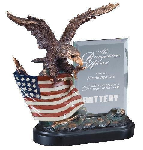 Eagle on Flag with Glass