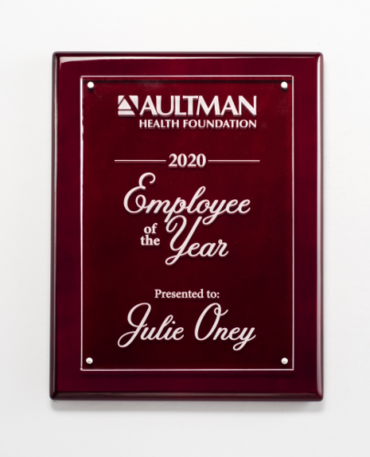 Clear Acrylic Plate on Rosewood High Gloss Plaque