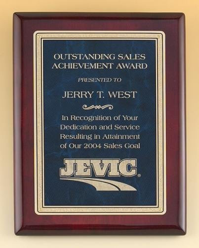 Rosewood Plaque with Marble Brass Plate