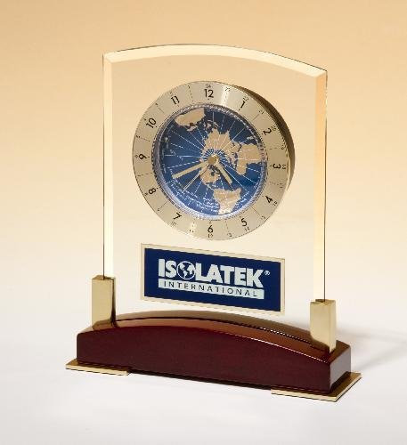 Glass Clock with World Time  Dial