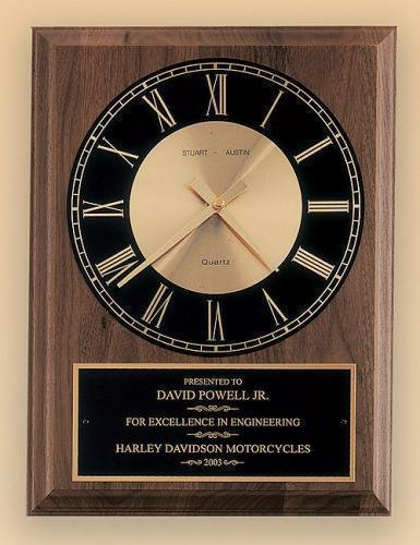 American Walnut Vertical Wall Clock