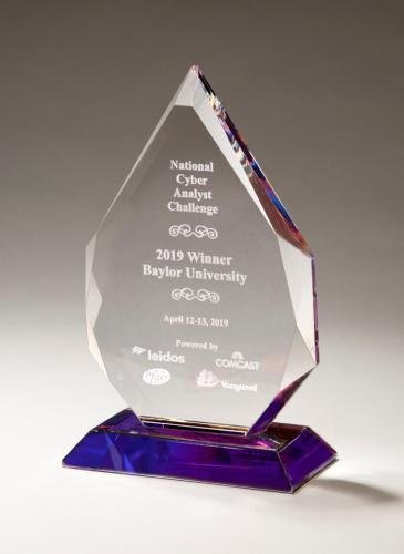 Flame Series Crystal Award with Prism-Effect Base