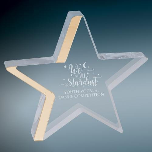 Gold Edge Star Acrylic