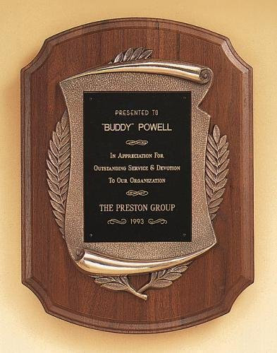 American Walnut Plaque with an Antique Bronze Frame