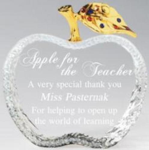 Crystal Apple Paperweight