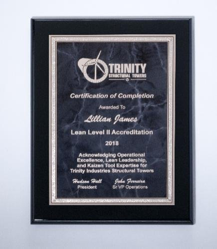 Black High Lustr Plaque with Gray Marble Plate