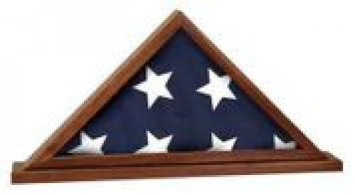 Genuine Walnut Flag Case with Decorative Base