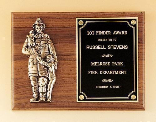 Fireman Plaque with Antique Bronze Finish Casting