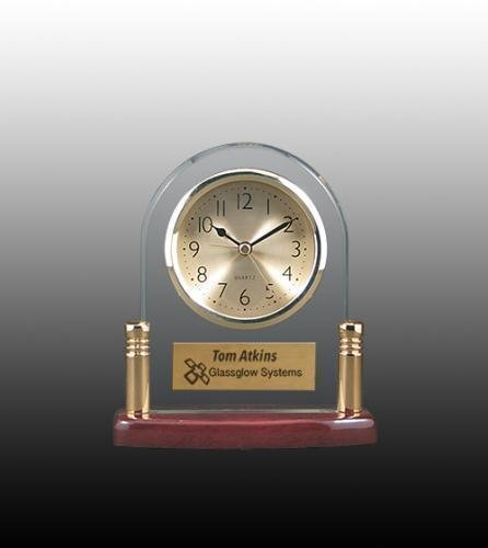 Arch Glass Clock with Metal Posts