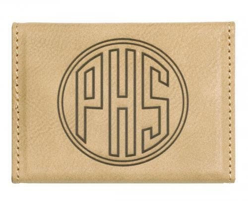 Leatherette Hard Business Card Holder -Light Brown