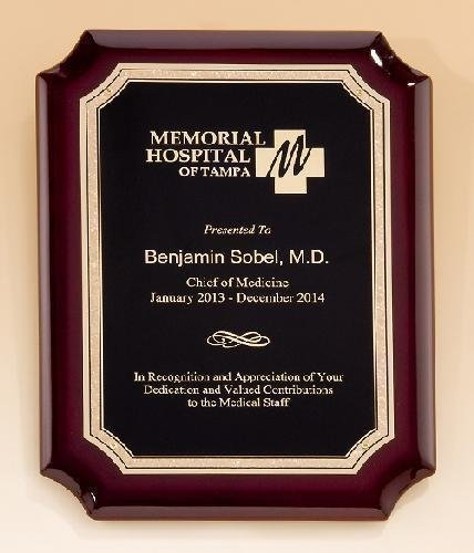 Notched Florentine Rosewood Plaque