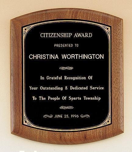American Walnut Elliptical Edge Plaque