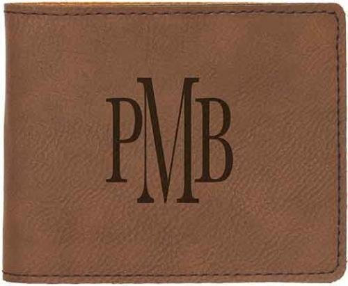 Leatherette Bi-Fold Wallet -DarkBrown