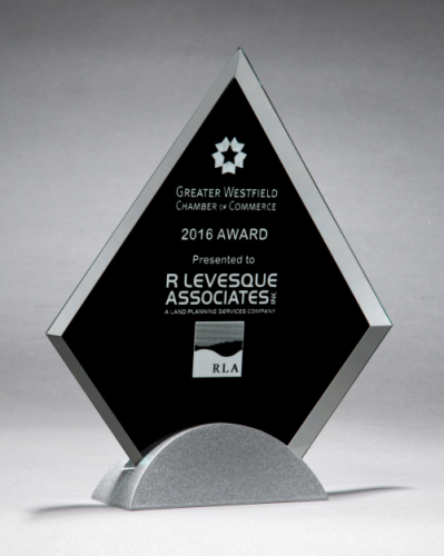 Diamond Glass Award - Black w/ Silver Base