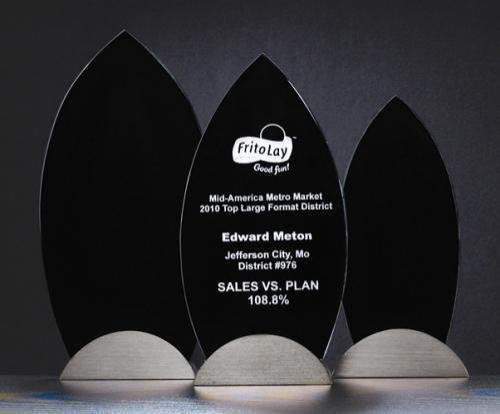 Flame Glass Award - Black Silk Screen