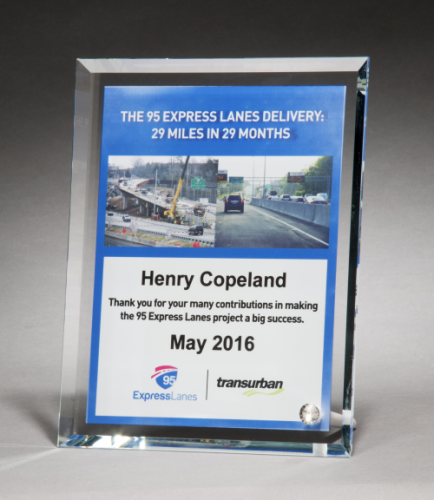Personalize Your Glass Award with Four-Color Reproduction