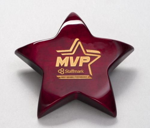 Rosewood Piano-Finish Star Paperweight with Felt Bottom